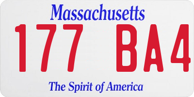 MA license plate 177BA4