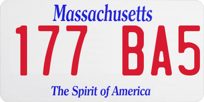 MA license plate 177BA5