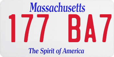 MA license plate 177BA7