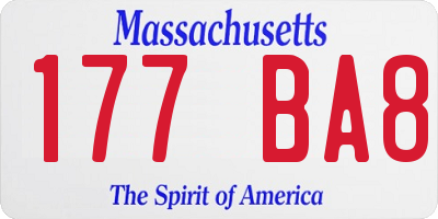 MA license plate 177BA8