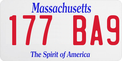 MA license plate 177BA9