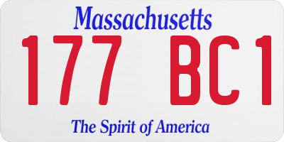 MA license plate 177BC1