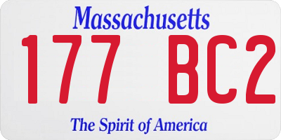 MA license plate 177BC2