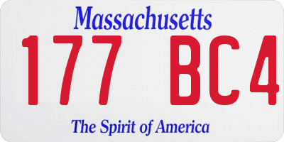 MA license plate 177BC4