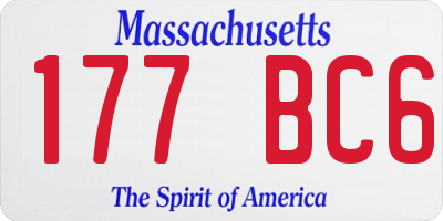 MA license plate 177BC6