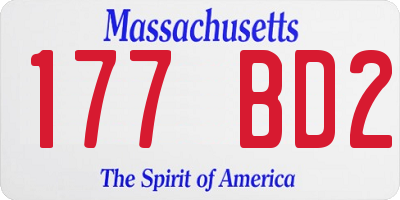 MA license plate 177BD2