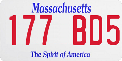 MA license plate 177BD5