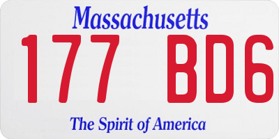 MA license plate 177BD6