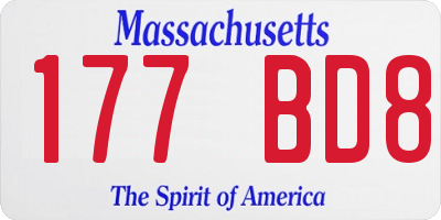 MA license plate 177BD8