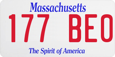 MA license plate 177BE0