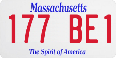 MA license plate 177BE1