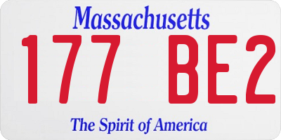 MA license plate 177BE2
