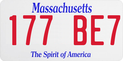 MA license plate 177BE7