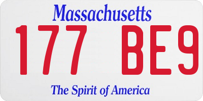 MA license plate 177BE9
