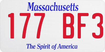 MA license plate 177BF3