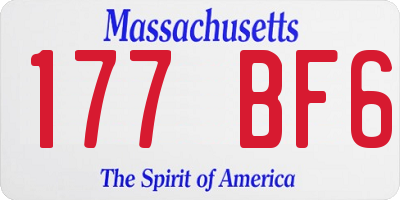 MA license plate 177BF6