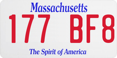 MA license plate 177BF8