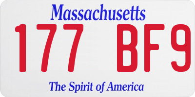 MA license plate 177BF9