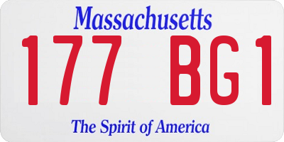MA license plate 177BG1