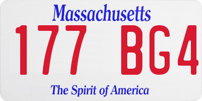 MA license plate 177BG4