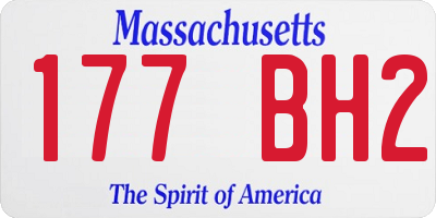MA license plate 177BH2