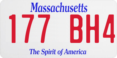 MA license plate 177BH4