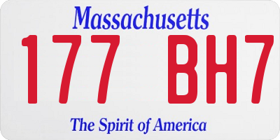 MA license plate 177BH7