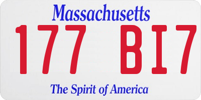 MA license plate 177BI7