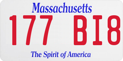 MA license plate 177BI8