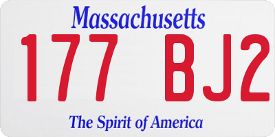 MA license plate 177BJ2