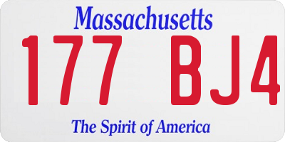 MA license plate 177BJ4