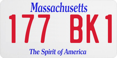 MA license plate 177BK1
