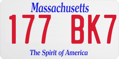 MA license plate 177BK7