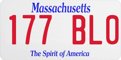 MA license plate 177BL0