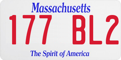 MA license plate 177BL2