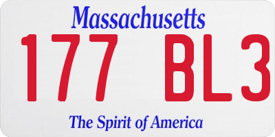 MA license plate 177BL3