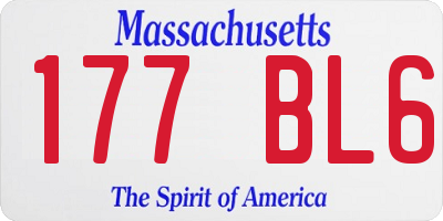 MA license plate 177BL6