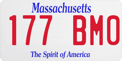 MA license plate 177BM0