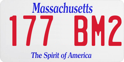 MA license plate 177BM2