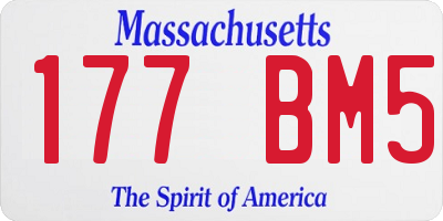 MA license plate 177BM5