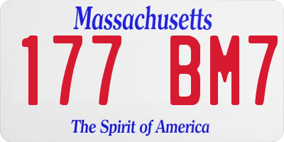 MA license plate 177BM7