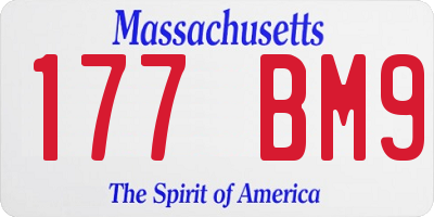 MA license plate 177BM9