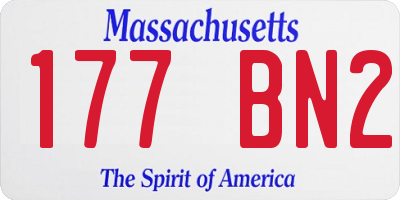 MA license plate 177BN2