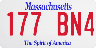 MA license plate 177BN4