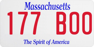 MA license plate 177BO0