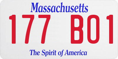 MA license plate 177BO1
