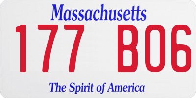 MA license plate 177BO6