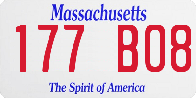MA license plate 177BO8