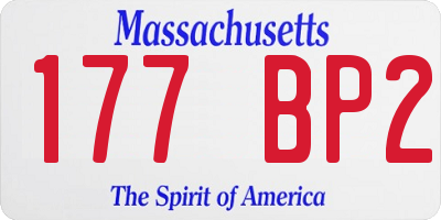 MA license plate 177BP2
