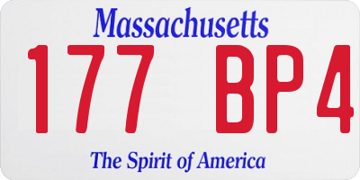 MA license plate 177BP4